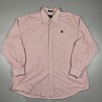 The Shirt Shop Shirt Mens 2XL Red White Stripe Long Sleeve Alabama Elephant
