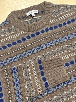 Alex Mill Donegal Crewneck Sweater M Fair Isle Merino Wool Alpaca