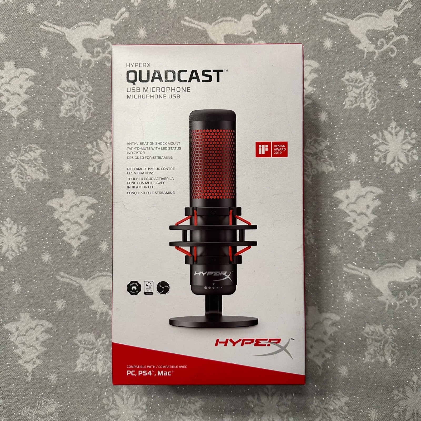 Hyperx Quadcast USB Condenser Microphone - PC PS4 PS5 Xbox - (Open Box Unused)