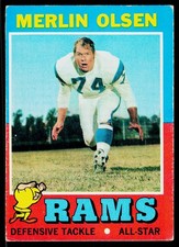 Merlin Olsen, 1971 Topps, #125, Los Angeles Rams,