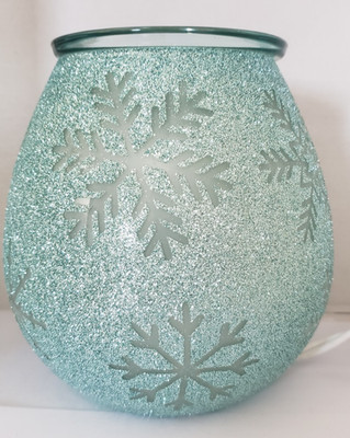 Scentsy Crystallize Blue Snowflake Wax Warmer w/Box & Booklet