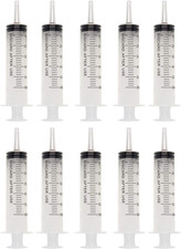 60ml Catheter Tip Syringe with Covers 10 Pack by Tilcare - Sterile Plastic...