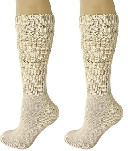 Natural Slouch Knee  Socks  Scrunch Hooters Uniform Warm Soccer Run Ski Walk