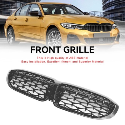 Diamond Black Kidney Grille Grill 51138072085 Fit BMW 3 Series G20 2019-2022#