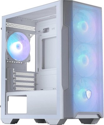 MSI MAG FORGE M100R Weiß PC Gehäuse Micro-ATX ARGB Lüfter Hartglas