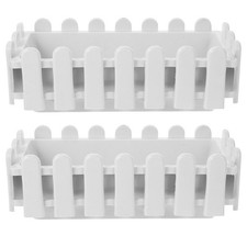 2 Pcs Patio Rectangular Flower Pots Window Planter Box for Succulents Indoor