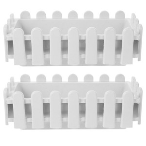 2 Pcs Patio Rectangular Flower Pots Window Planter Box for Succulents Indoor