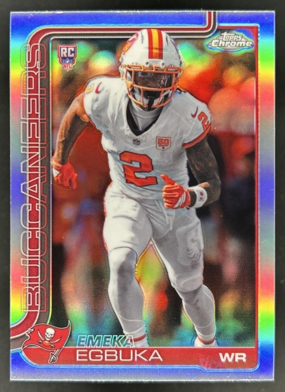 2025 Topps Chrome Emeka Egbuka RC Refractor #312 Buccaneers Rookie