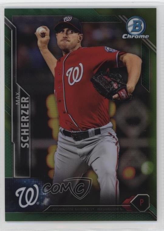 2016 Bowman Chrome Green Refractor 12/99 Max Scherzer #79 04br