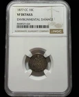 1877-CC Carson City Seated Liberty Silver 10c Dime NGC VF details