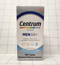 Centrum Silver Men 50 Plus MultiVitamin/Multimineral - 100 Tablets EXP 12/26 Or