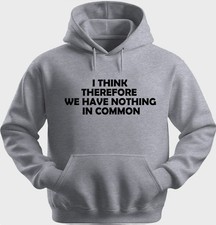 Funny Unisex Hoodie Hooded Sweatshirt Gildan Blend I Think Therefore H0178