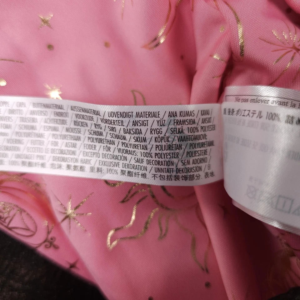 Jaqueta Disney Meninas 11 12 Ouro Rosa Brilhante Moto Motociclista Bordada Princesa NOVA - Imagem 4 de 4