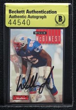 BAS 1994 Skybox Impact Rookie Redemption Willie McGinest #4 Authentic Auto 3c7