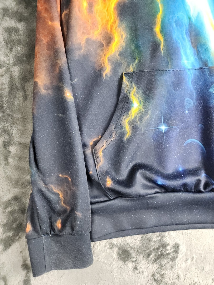 Unbranded Multicolor Graphic Galaxy Long Sleeve Hoodie Boys Size