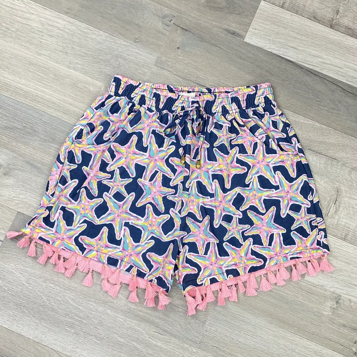 Pink tassel shorts sales