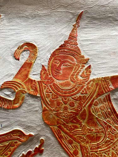 Raised Cambodian Angkor Wat Temple Rubbing ORANG DANCER Thai Buddhist Relief Art - Picture 8 of 16