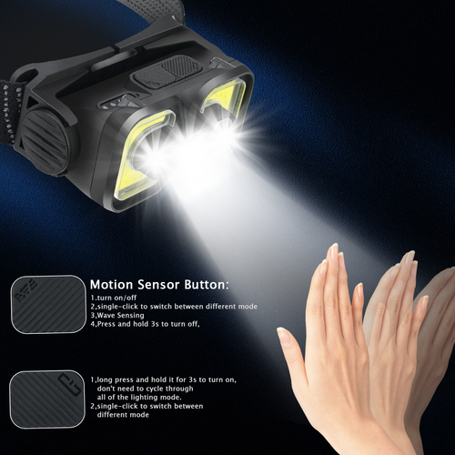 Faro brillante con sensor de movimiento foco para correr camping senderismo - Imagen 9 de 13