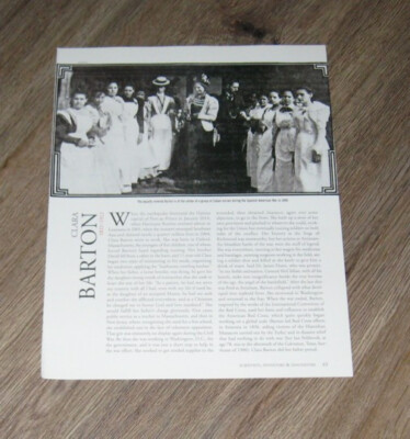 PEOPLE WHO CHANGED THE WORLD Clara Barton original ONE page PHOTO + article