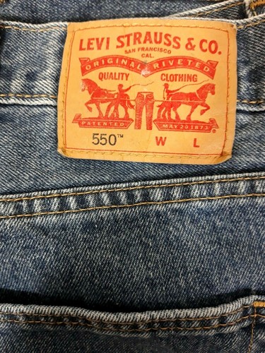 Jeans Levi's 550 para hombre talla 50x30 algodón lavado medio cinco bolsillos pierna cónica grande - Imagen 11 de 13