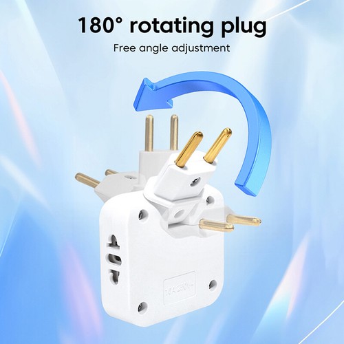 180 Degree Rotatable Socket 3-in-1 EU Plug Converter Travel EU Extension Plug - Afbeelding 4 van 16