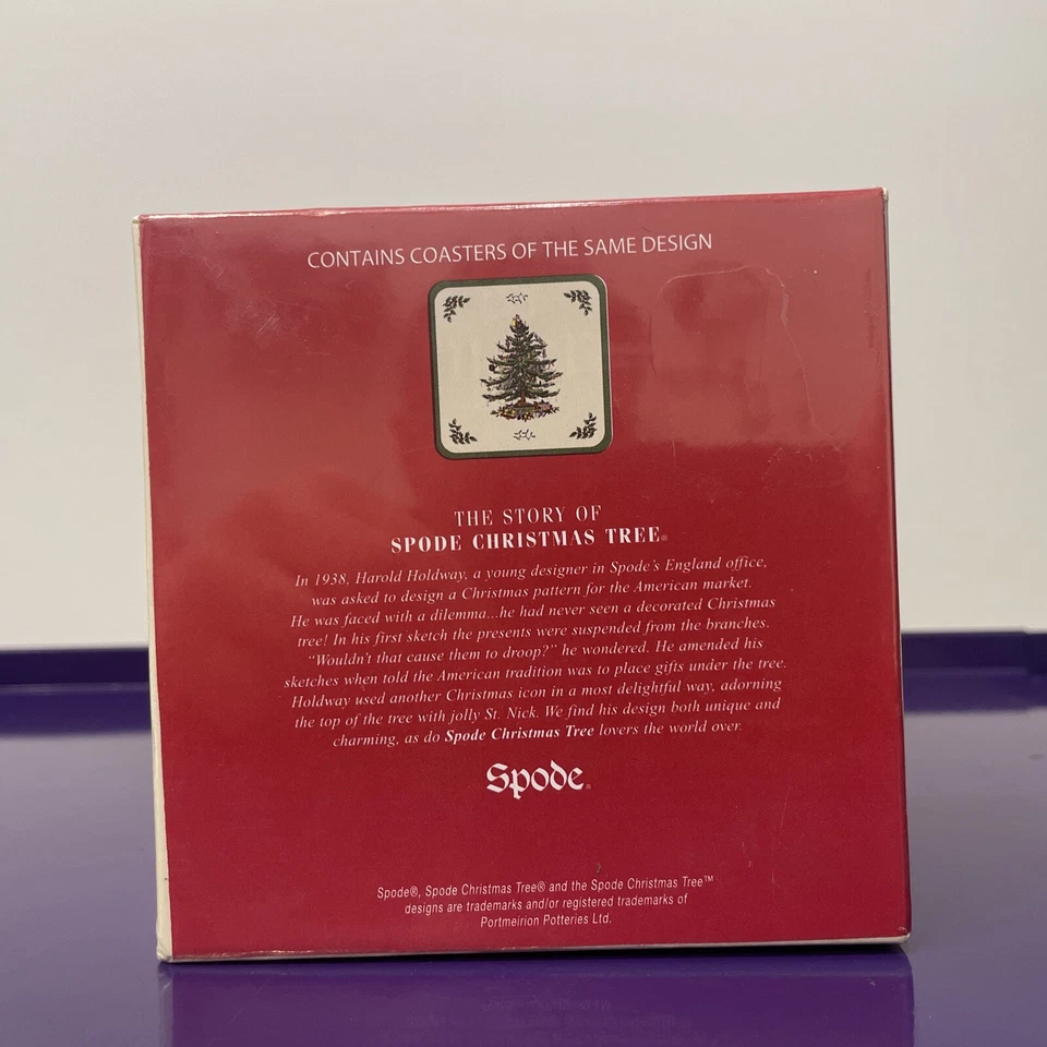 Spode Christmas Tree Coasters - Set of Six - Cork Backed - New Sealed - Image 2 of 4
