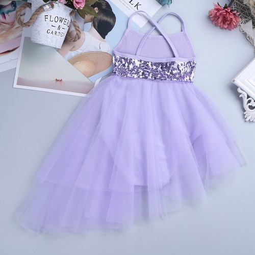 Girls Sparkly Glitter Ballet Dance Irregular Tulle Skirt Lyrical Leotard AU - Picture 38 of 90