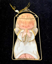 Capiz Shell Angel Ornament Painted Made in the Philippines Suncatcher Holidays