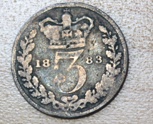 1883 Great Britain 3 Pence Silver