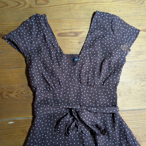 Abercrombie & Fitch Y2K Babydoll Polka Dot Mini Dress Sz XXS - 第 5/8 張圖片