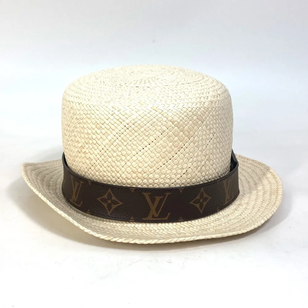 LOUIS VUITTON M76253 Chapo-Summertime Monogram Straw Based hat Beige/Brown