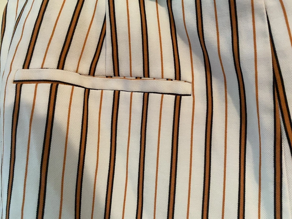 Pantalones Cortos Nine West Para Mujer XL Rayas Tiro Alto Corbata Cinturón a Juego Cintura Elegante Foto 4 de 4