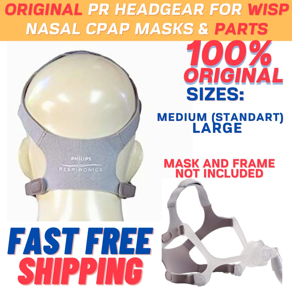 Casco Wisp original para mascarillas CPAP nasales Phil Respironics estándar y grande Foto 4 de 4