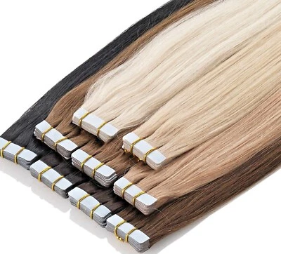 10 x HAIRIFIC Tape In On Remy Echthaar Extensions Haarverlängerung 2,5g/Tresse