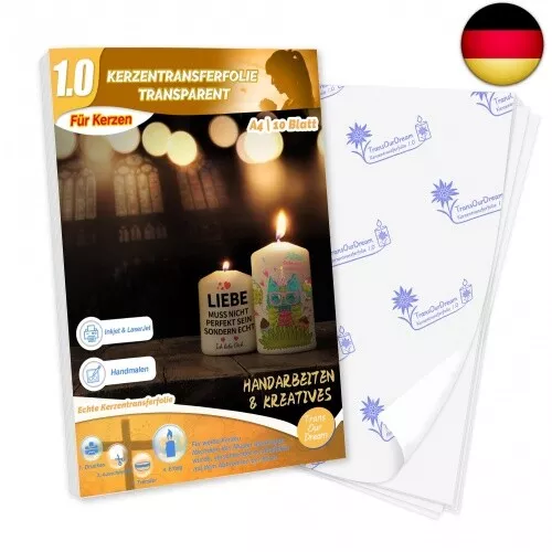 Laser/Inkjet Wasserschiebefolie für Kerzen,Kerzentransferfolie, - Bild 1 von 6