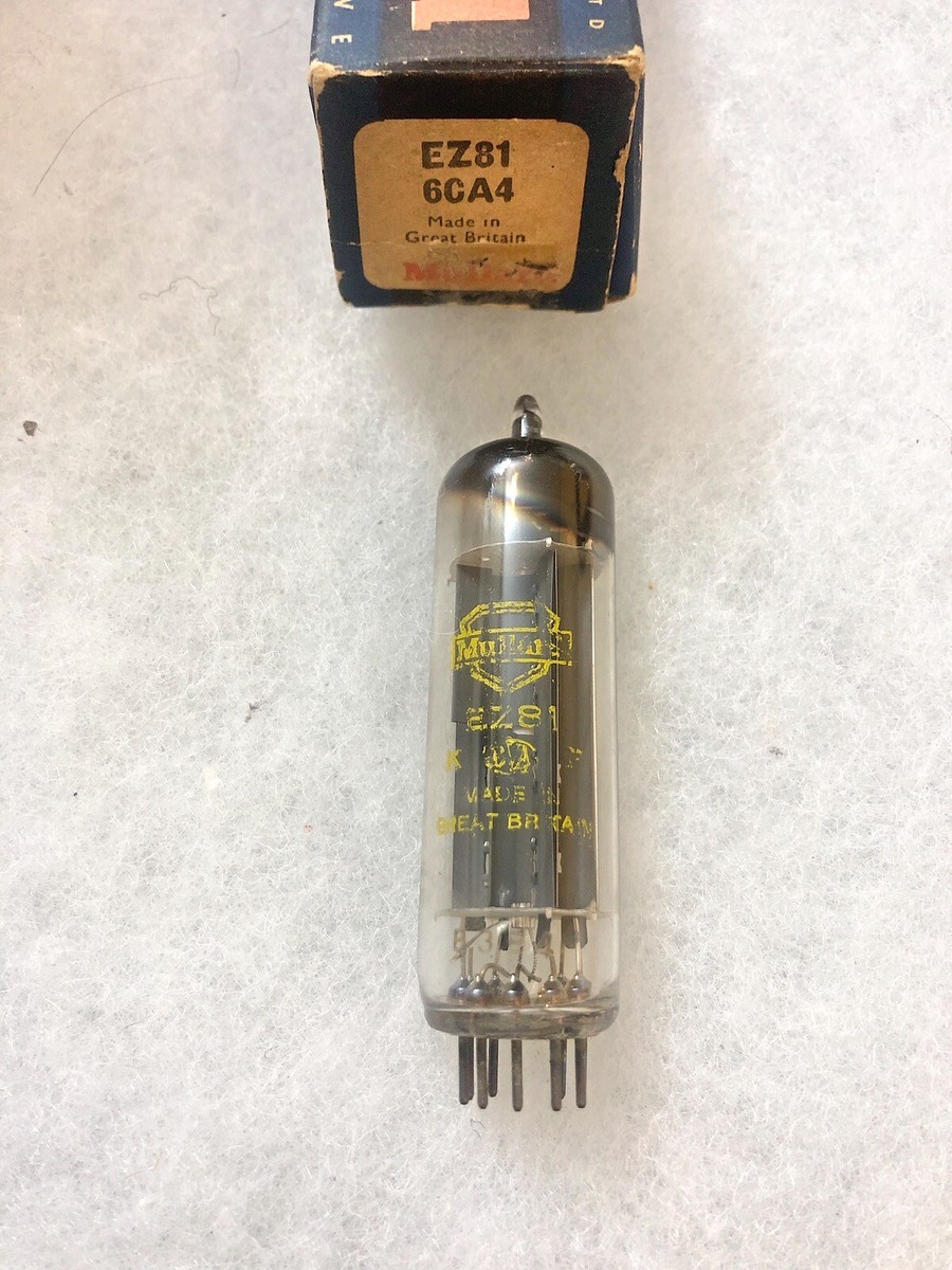 Mullard EZ81 6CA4 U709 Yellow Prints NOS NIB Square Getter
