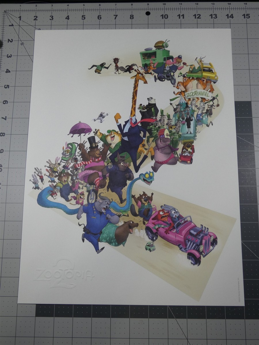 2024 Disney D23 Expo Embossed Zootopia 2 Promo Poster Litho Print