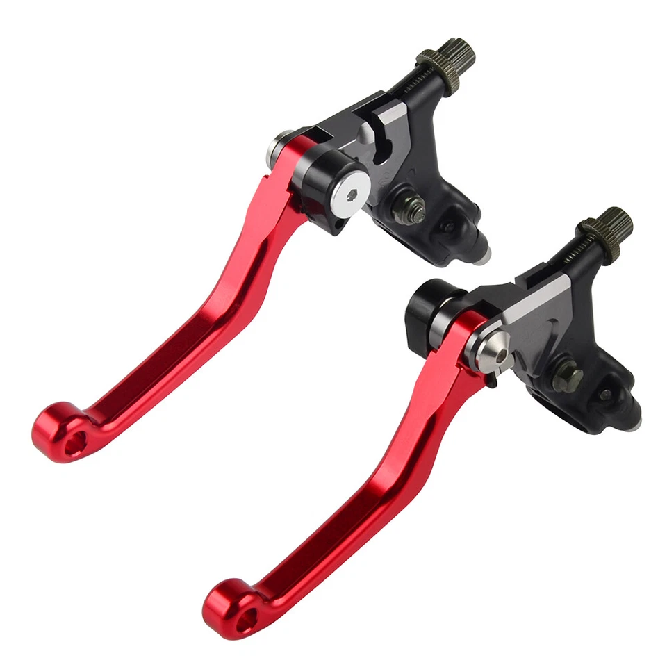 Juego de palancas de embrague de freno CNC Shorty para Honda CRF70F CRF80F CRF100F 2004-2009 rojo Foto 4 de 4
