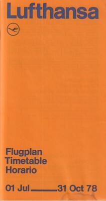 Lufthansa timetable 1978/07/01