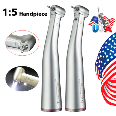 Dental 1:5 Increasing Contra Angle LED Optic Handpiece – Fits NSK Electric Motor, KV Series-1377636
