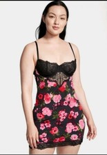 Victoria's Secret Floral Modal  Lace Mini Slip New with Tags Size S