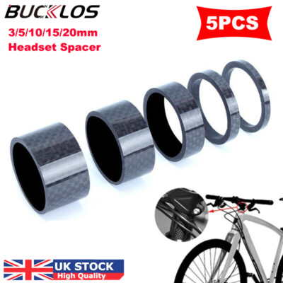 5PCS Headset Spacers 3/5/10/15/20mm Carbon MTB Bike 1-1/8in