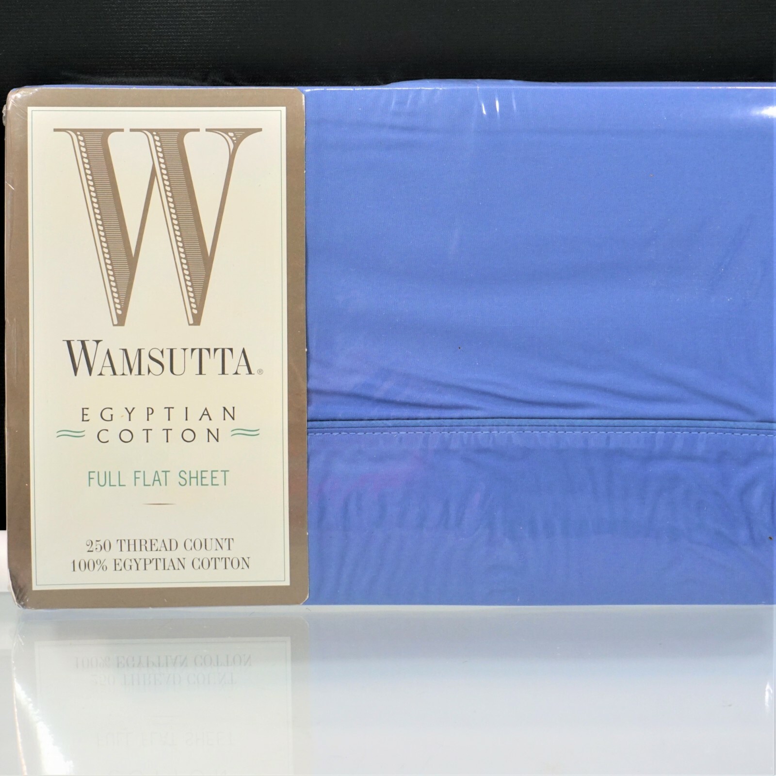 Wamsutta Full Flat Sheet Egyptian Cotton 250 Thread Count Lapis Blue