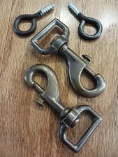 EVH Style Strap AGED Brass Snap Hook and Eye Set