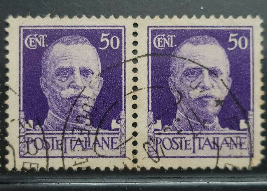 レアキングビクターエマニュエルIIIポステイタリアン50セント パープル Vintage 1929 King Victor Emmanual 3 , Poste Italiane 50 Cent