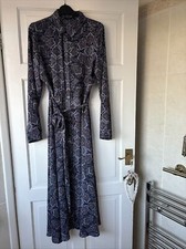 Next Dress Size 12 Lightweight Maxi Long Sleeve Paisley