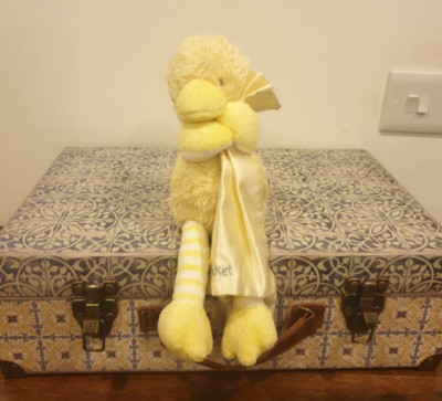 Vintage Toys R Us Snuggle Chums gelbe Ente Küken Stofftier Kuscheldecke - 11 Zoll