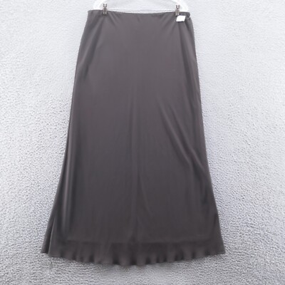 Alex Evenings Womens Chiffon Maxi Skirt 1X Brown Straight Dressy Party NEW
