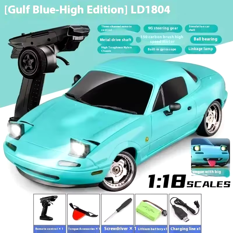 LDRC 1804 RTR 1/18 2.4G RWD RC Car Drift for Mazda MX-5 Gyro LED