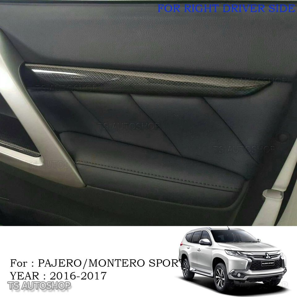 For Mitsubishi Pajero Montero Sport 2016 17 Black Carbon Console Air Panel Cover - Image 4 of 4